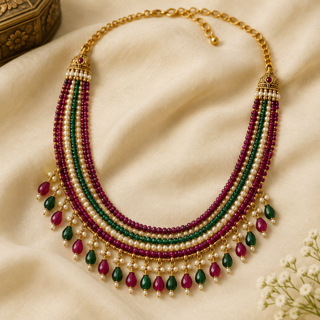 Multistrand Rani Haar Necklace